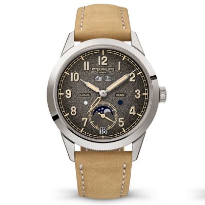 Complications Annual Calendar, Two Time Zone 41mm Grey Dial Beige Leather Strap White Gold 