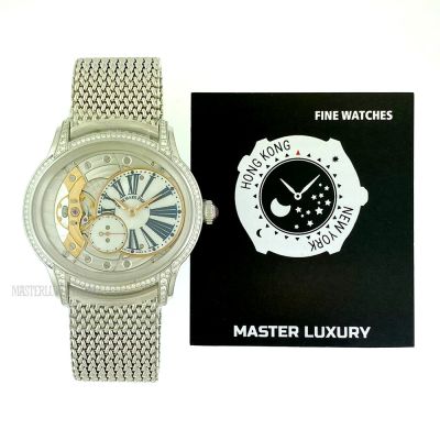 Millenary White Mother of Pearl Dial Diamond Bezel and Lugs White Gold