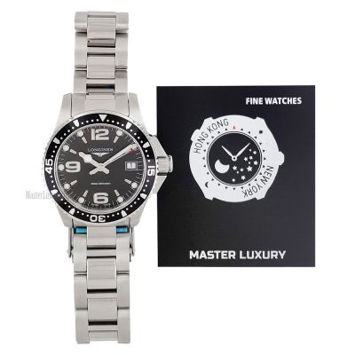 HydroConquest Black Dial Stainless Steel