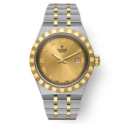 Royal 28mm Champagne Dial Stainless Steel and Yellow Gold