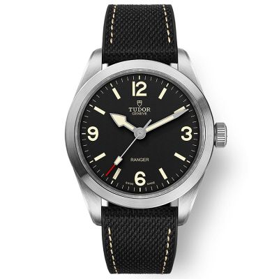 Ranger 39mm Automatic Black Dial Black Leather Stainless Steel