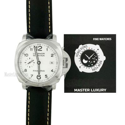 Luminor Marina 1950 3 Days Automatic White Dial Stainless Steel Black Leather Bracelet