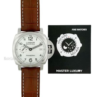 Luminor Marina 1950 3 Days Automatic White Dial Stainless Steel Brown Leather Bracelet
